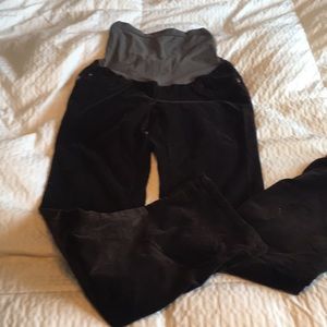 Black corduroy maternity pants